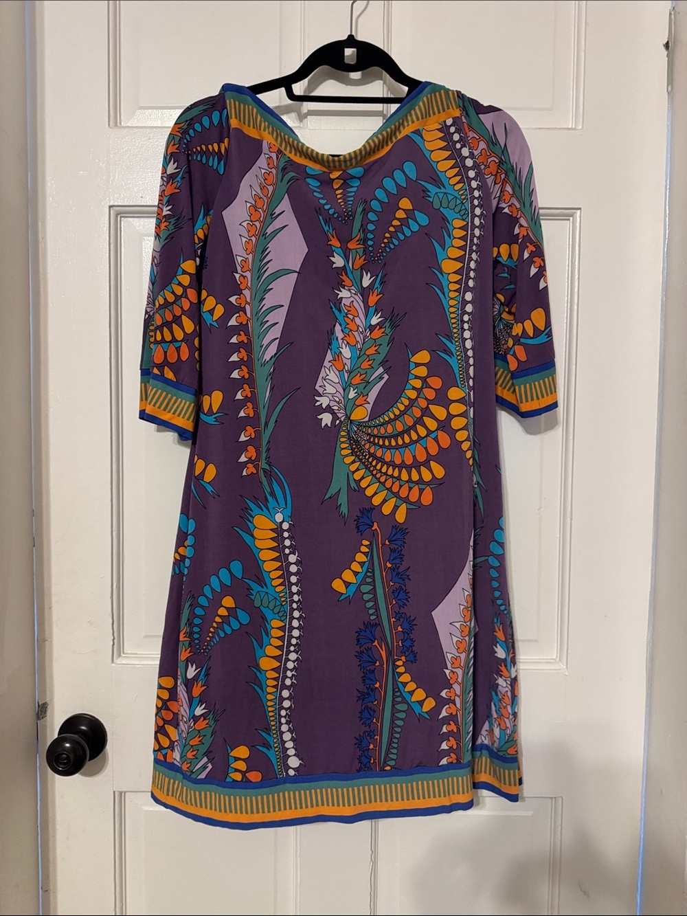 Women’s Purple Patterned Shift Dress